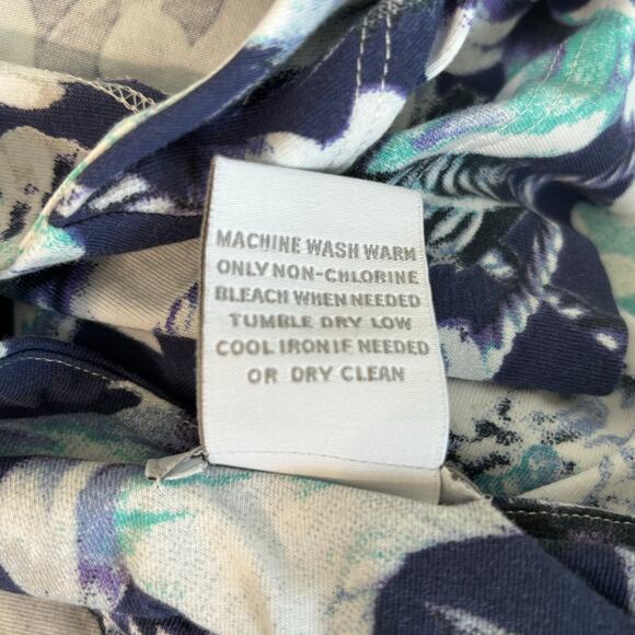 Soft Surroundings Wms Medium Purple Floral Dress Crossover Faux Wrap Cottagecore - Picture 9 of 9